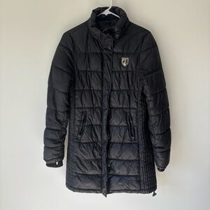 American Eagle Black Down Filled Puffer Long Winter Jacket